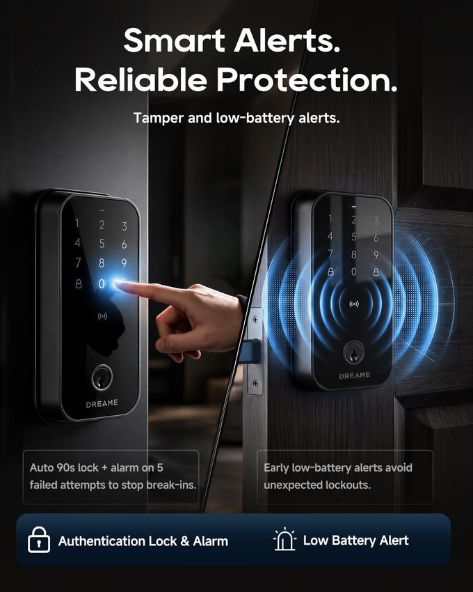 Dreame Lite Smart Door Lock, Keyless Entry Deadbolt Lock for Front Door