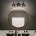 Globe Electric 65554 Barnyard 3-Light Vanity Light, Matte Black, White Interior Shades