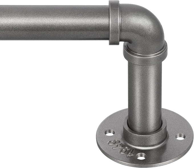 Zeerobee 2 Pack Curtain Rods 72-144", 1 Inch Industrial Black Curtain Rod