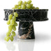 Marble Pedestal Bowl for Kitchen Counter, 10" Handcrafted Natural Stone Decorative Fruit Bowl, Catch-All Key Dish, Dining Table Centerpiece, Pedestal Bowl, & Housewarming Gift (Black Marble)
