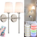 Nekhung Battery Operated Wall Sconce, Peel and Stick Sconces Set of 2