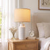 Innqoo 22.6" Modern Ceramic Bedside Lamps Set of 2, Lamps for Bedroom,White