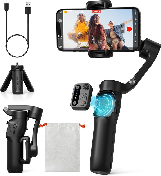 hohem iSteady X3 SE 3-Axis Gimbal Stabilizer for iPhone & Android, Black
