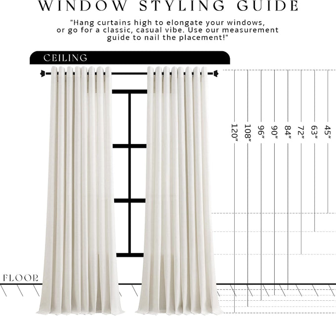 Jowels Natural Linen Grommet Curtains 106 Inch Long for Living Room Dining