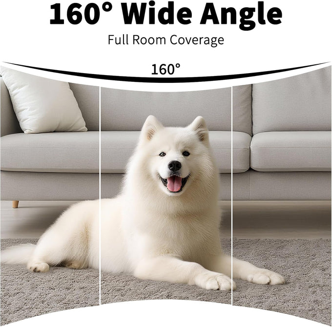 4K Smart Camera Charger with 2.4G/5Ghz Dual WiFi, 160° Wide Angle, Motion Detection, Type-C Plug Indoor Security Mini Camera for Home Pets, iOS & Android App