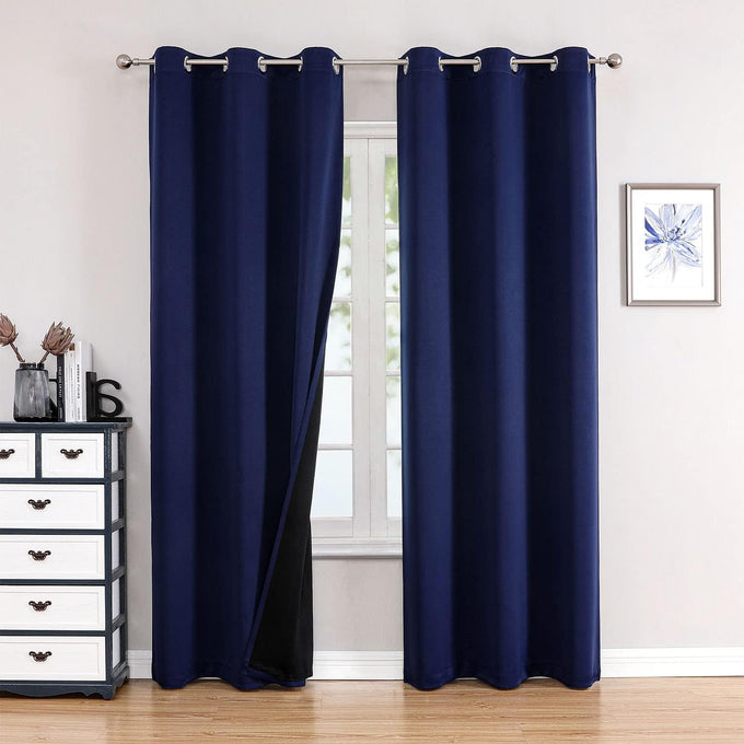 ChrisDowa 100% Blackout Curtains for Bedroom 108 Inches Long 2 Panels Set