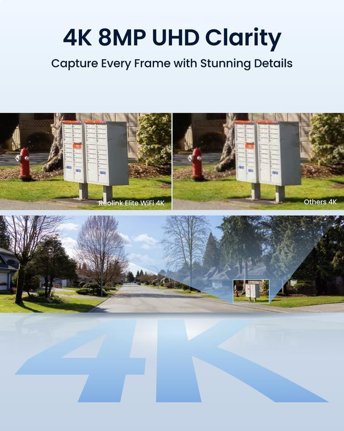 REOLINK 4K 8MP 180° Panoramic Outdoor Security Camera, Dual-Lens Elite WiFi
