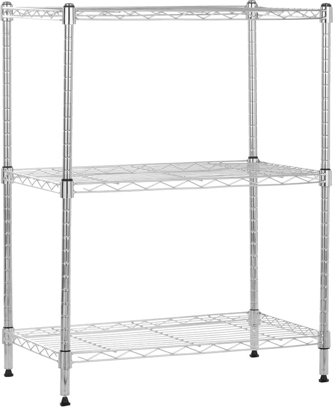 Amazon Basics 4-Shelf Adjustable Heavy Duty Steel Wire Rack Storage Shelving Unit for Kitchen, Garage, Easy Assembly, 350 lbs Per Shelf, 36" x 14" x 54", Chrome Silver