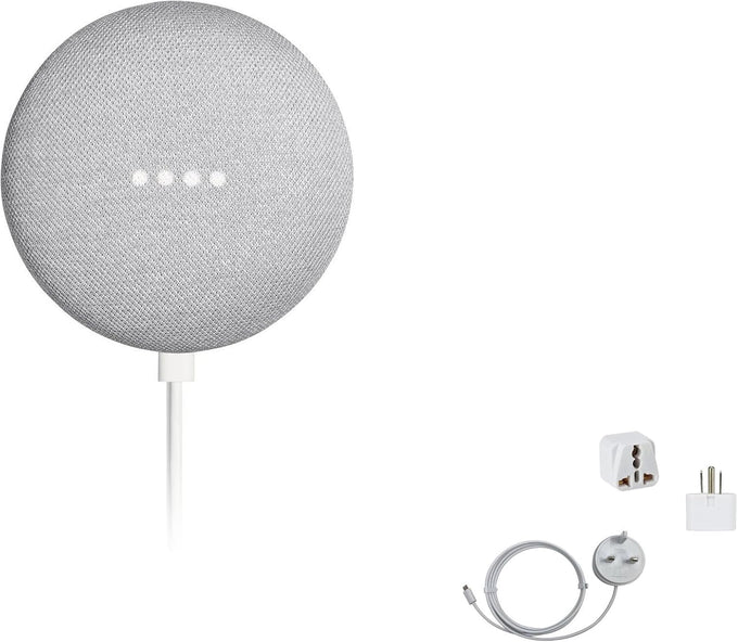 Google Nest Mini 1st Generation Bluetooth Speaker (International Version) with US Power Adapter (Chalk), Gray, GG1STAPG1