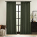 MIULEE Olive Green Pinch Pleated 100% Blackout Linen Curtains 40x84 Inches