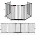 Costzon Baby Safety Gate, 121 Inch Length 5 Panel Adjustable Wide Fireplace Fence, BBQ Metal Fire Screen Gate, Pet Isolation Fence with Walk-Through Door, Freestanding Pets Gate