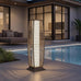 Solar Yard Outdoor Floor Lamp Solar Lantern Waterproof Wicker Boho Deck Lights for Garden Porch Decor, Large Cindy