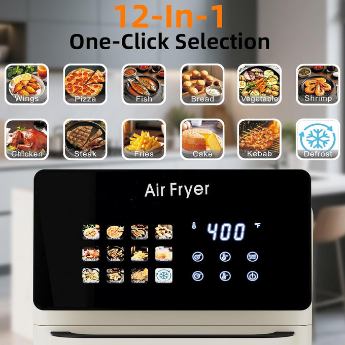 10L Black Air fryer Oven & Multifunctional Digital Rotisserie
