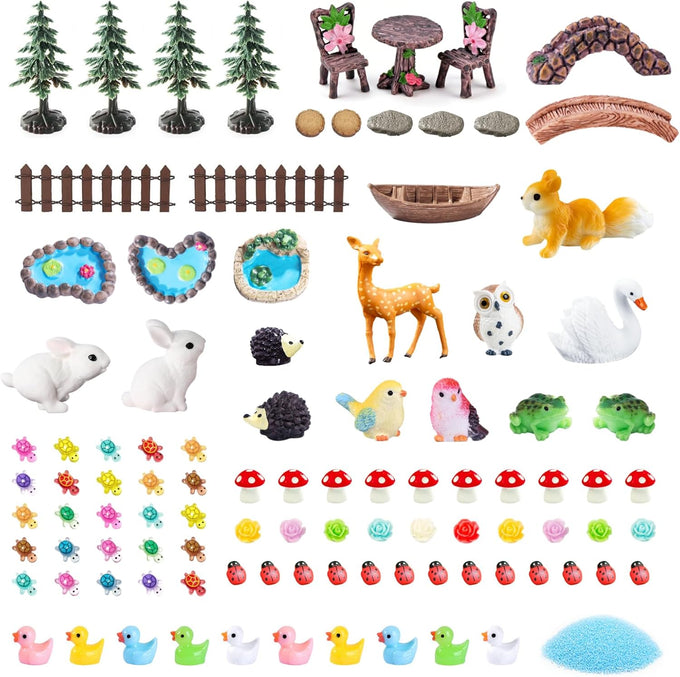 115Pcs Fairy House Kit Mini Fairy Garden Accessories Outdoor Supplies Decor