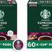 Starbucks K-Cup Coffee Pods, Espresso Roast, 75 Count