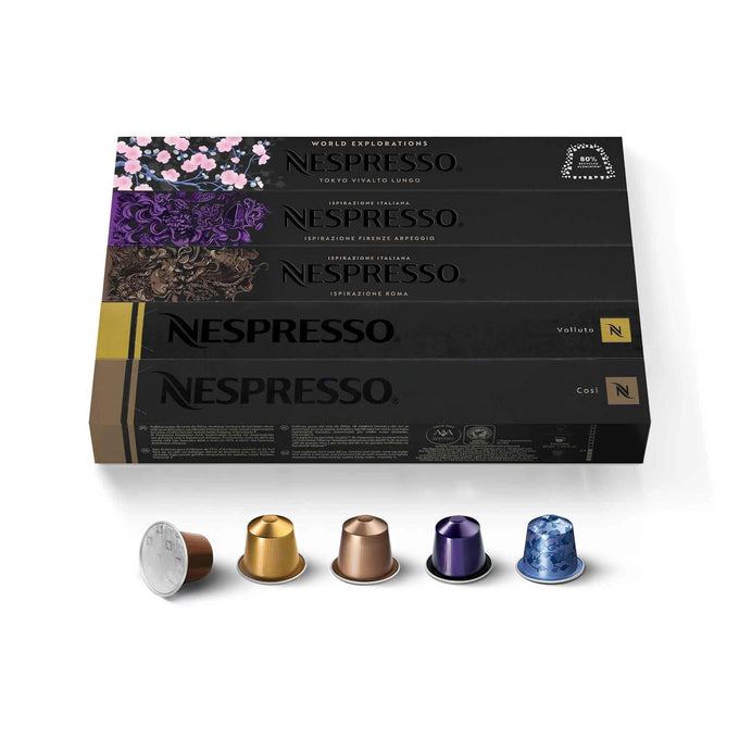 Nespresso Original, Mild & Medium Variety Pack, Medium Roast, 50-Count Pods