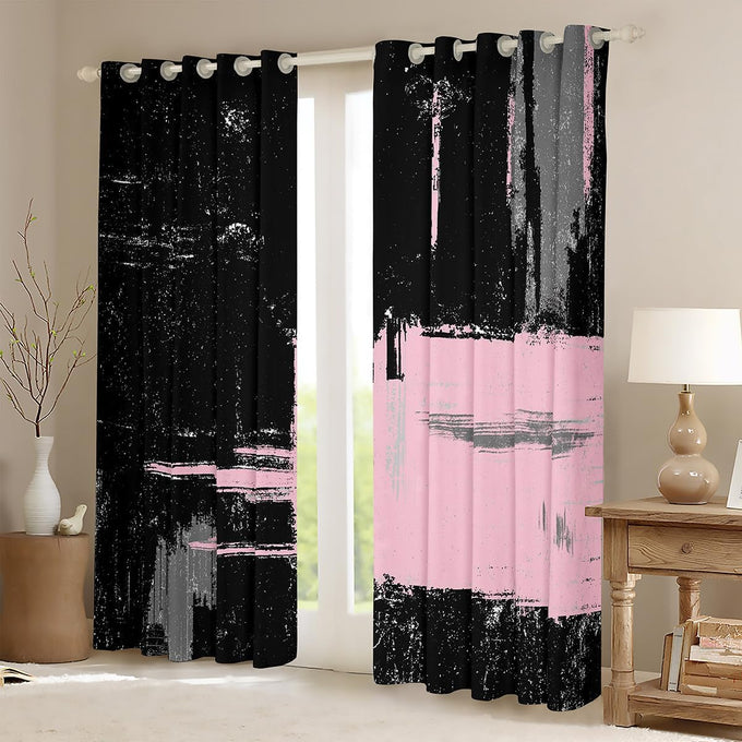Feelyou Rose Abstract Art Curtains Living Room 2 Panels 52 x 84 Inch Kids