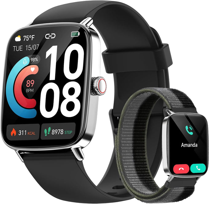 Smart Watch for Women, 1.85" HD Smartwatch (Answer/Make Calls), 2 Bands