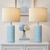 Seealle 23" Modern Ceramic Table Lamps Set of 2, Lamps for Bedroom, White