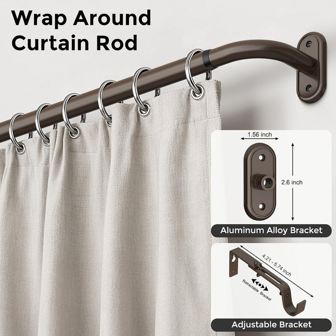 2 Pack Curtain Rod 36-120 Inch, Bronze Curtain Rods for Windows