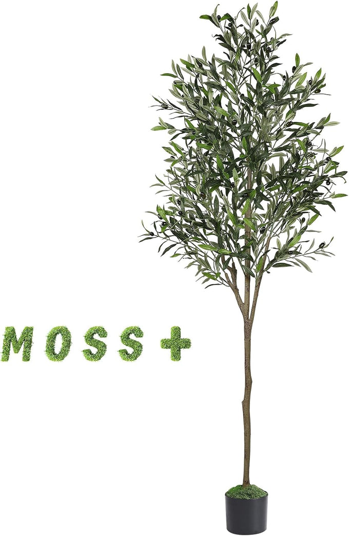 Alupssuc 6ft Faux Olive Tree with Lifelike Fruits and Realistic Leaves