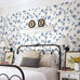 Chesapeake, Cyrus Festive Floral Wallpaper, Blue, Floral & Garden, Transitional, Non-Pasted Woven, 20.5-in x 33-ft