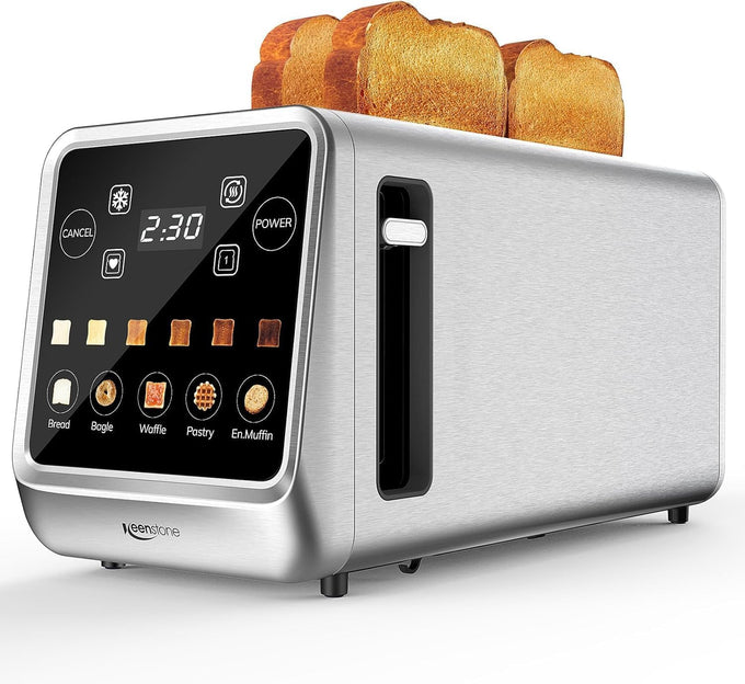 Keenstone 4 Slice Touch Screen Toasters with Wide Slot, Stainless Steel