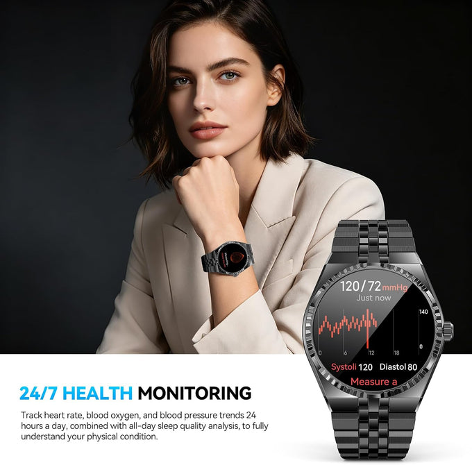 Luxury Smart Watch for Men, Bluetooth Calls, Activity Tracker, Android iOS
