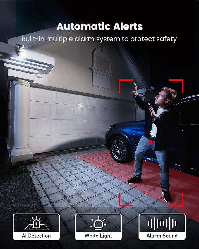 aosu Solar Camera Outdoor Wireless for Home Surveillance,Fixed Solar Panel