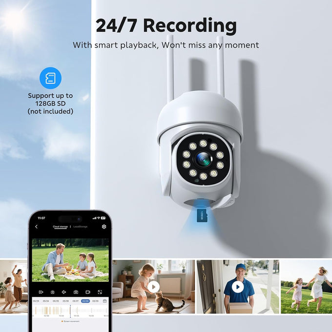 CAMCAMP Wireless Security Camera Outdoor WiFi Pro for Home 24/7 Recording
