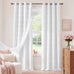 NICETOWN Lavender Purple Pom Pom Curtains, Room Darkening Double Layer Sheer Drapes for Girls Bedroom, Thermal Insulated Window Treatments, W52 x L84, 2 Panels