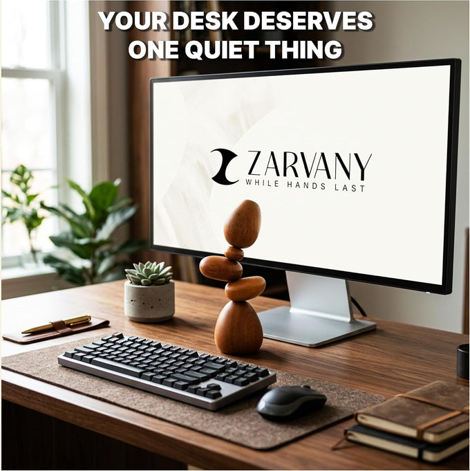 Cairn Sculpture – Magnetic Wood Art for Desk, Office & Indoor Decor