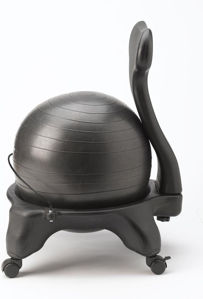 Gaiam Classic Balance Ball Chair, Stability Seat (Black)