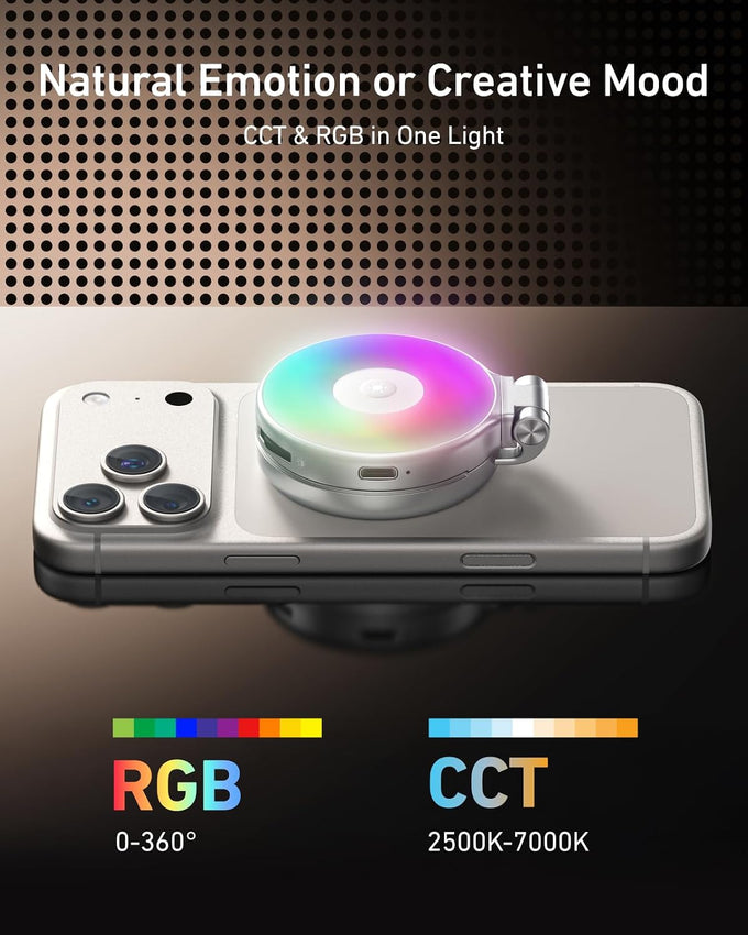 TELESIN Fun Shot Magnetic Phone Camera Grip & 4 in 1 RGB Selfie Light Kit