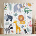 Feelyou Kids Zoo Animal Window Curtains Cute Wild Animals Curtains for Bedroom Cartoon Safari Wild Window Drapes for Boys Girls Teens Exotic Natural Theme Window Treatments, 52x84 Inches,2 Panels
