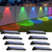 Solar Fence Lights Outdoor, 2700/4000/6000K 3 Mode, 8-12H, Black, 8 Pack