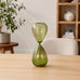 Bombara Teal Hourglass Decorative Object – Small Transparent Glass Sand Timer Modern Home Decor Accent – Shelf & Coffee Table Decor for Office & Living Room – 14", Blue & Green