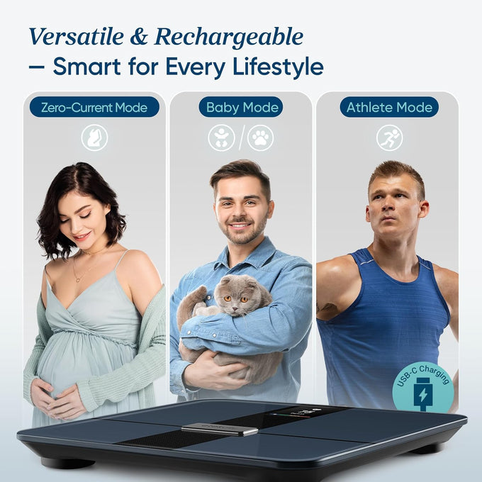 Etekcity Smart Scale for Body Weight and Fat, BMI, FSA Eligible, Black