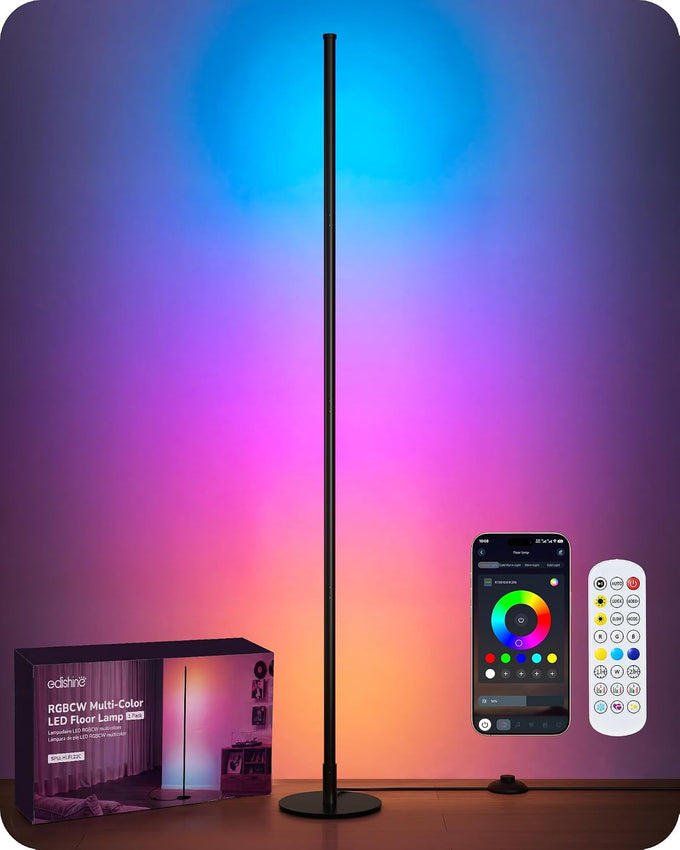 EDISHINE 59.84" Floor Lamps for Living Room, 3000K & Stepless Dimmable,Gold