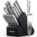 Astercook Knife Set 15 Piece German Steel Kitchen Knife Block Set