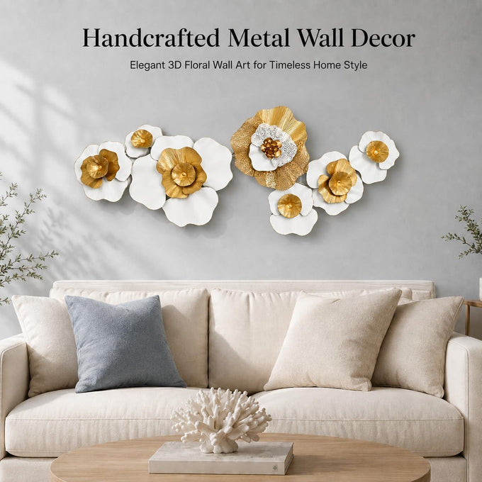 Tevqemi Large 3D Metal Wall Decor, Nature-Inspired Design