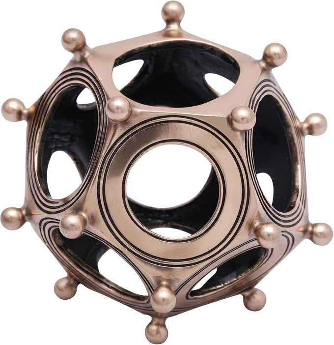 Lord of Battles Roman Bronze Metal Dodecahedron | Lost-Wax Cast Ancient Artifact Replica | Mysterious Relic for Collectors & History Lovers - 82 Grams (Solid Bronze (Antique))