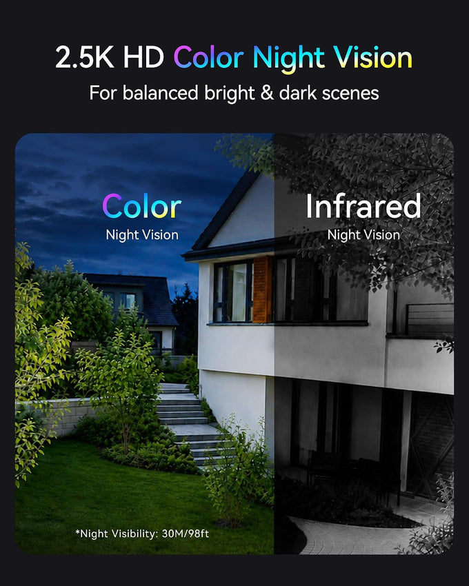 MEARI 2.5K Dual Lens Plug-in WiFi Cameras for Home Security Indoor/Outdoor