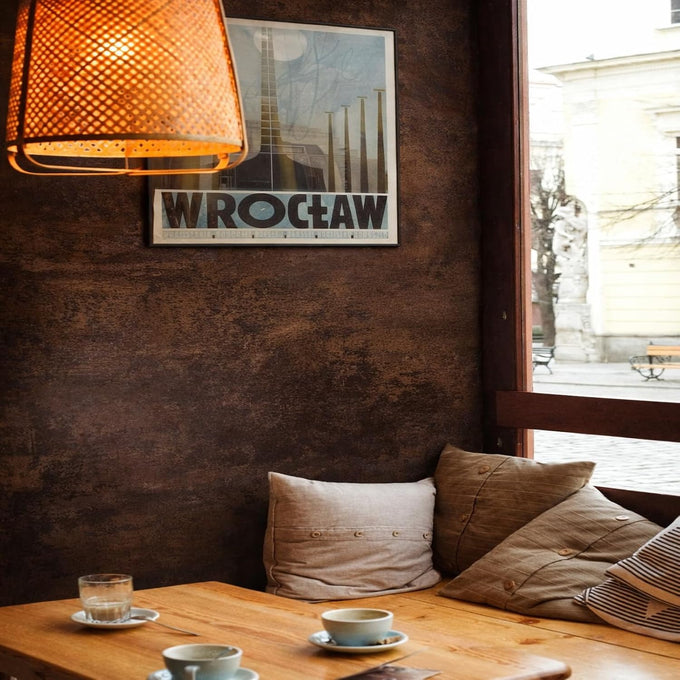 Bumoo Brown Peel and Stick Limewash Wallpaper 16'' x 590'' Coffee Concrete Self-Adhesive Cholocate Contact Paper Modern Texture Moody Leather Waterproof Matte Mural for Living Room Garage Kitchen