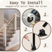 16 Pack Wrought Iron Balusters for Staircase Interior, 1/2" x 44" Hollow Deck Spindles Stair Railing Indoor with 32 Fixed Swivel Shoes, Metal Double Basket Decorative Stair - Matte Black