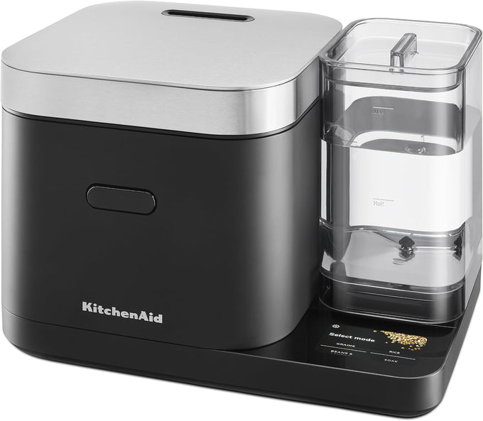 KitchenAid 8 Cup Grain and Rice Cooker, Integrated Scale, Porcelain White