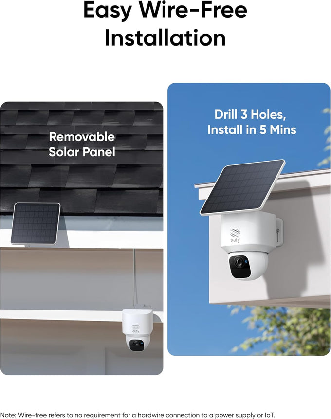 eufy Security SoloCam E30, 2K Solar Security Camera, 360° AI Tracking