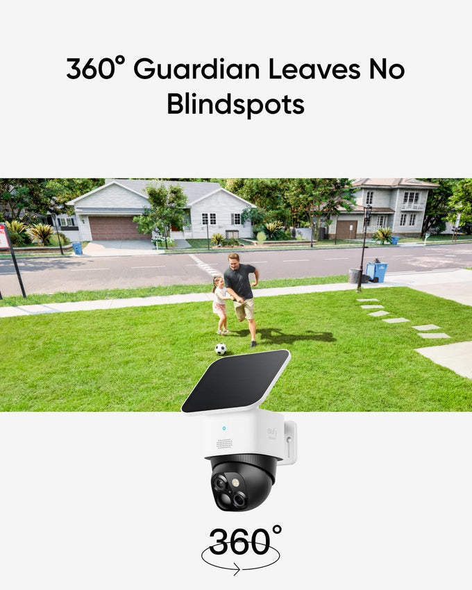 eufy Security SoloCam S340, 3K Dual-Lens Solar Security Camera