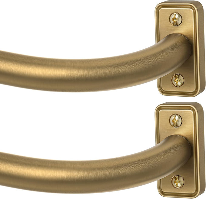 Curtain Rod 2 pack 32-90", Heavy Duty Curtain Rods, Brushed Gold