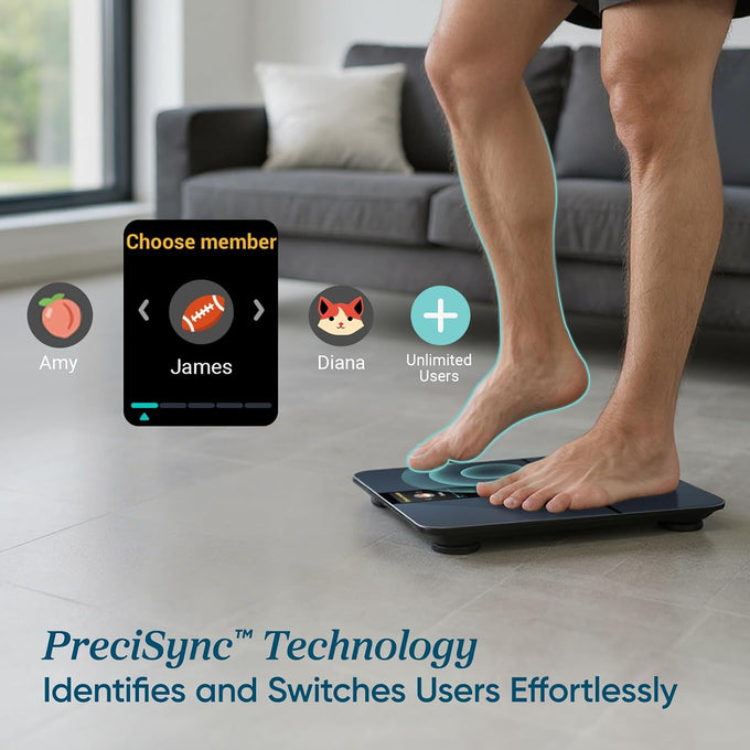Etekcity Smart Scale for Body Weight and Fat, BMI, FSA Eligible, Black